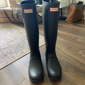 Womens Original Hunter Tall Boots MATTE BLACK